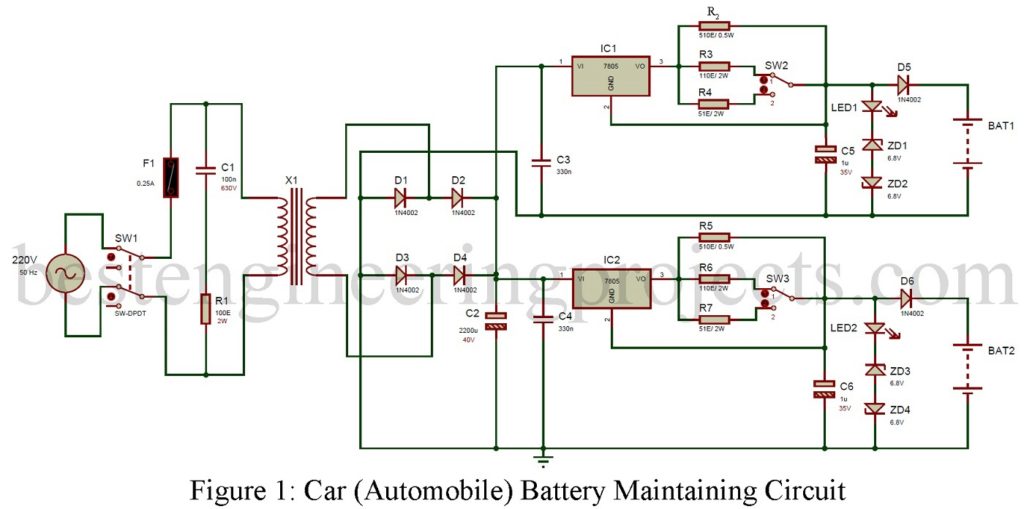 car battery maintaining circuit