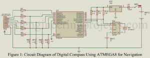 circuit diagram of digital compass using atmega8