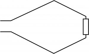 symbol of rhombic antenna with resistor