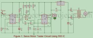 Servo motor tester circuit using 555