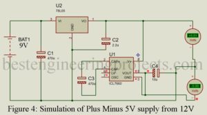 simulation of plus minus 5V supply