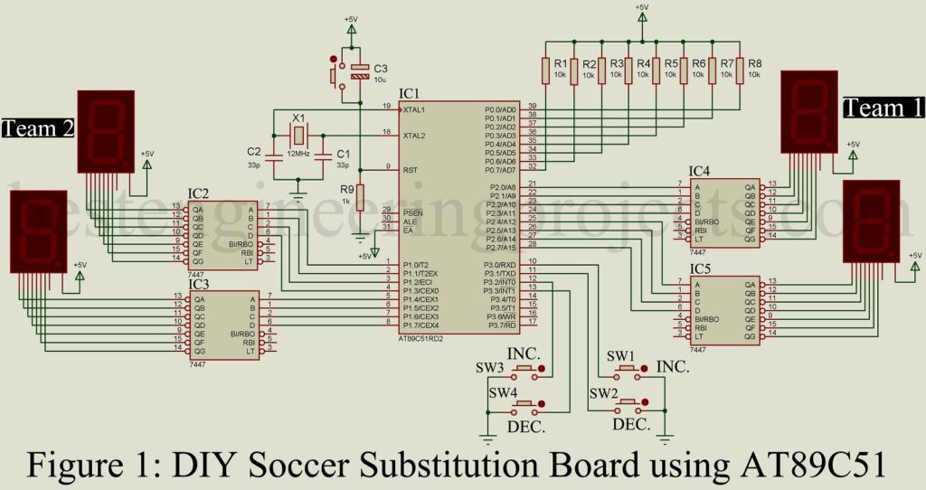 diy soccer substitution board using at89c51