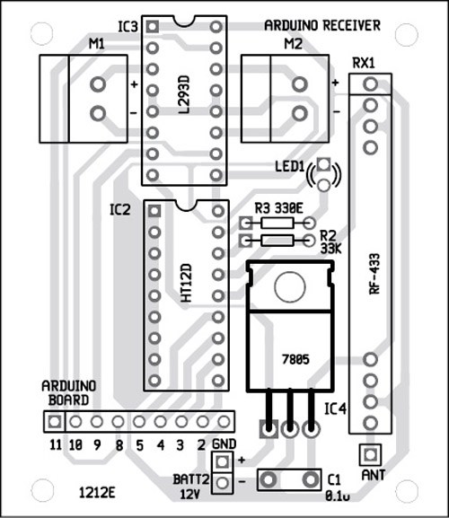 component side receiver unit pcb