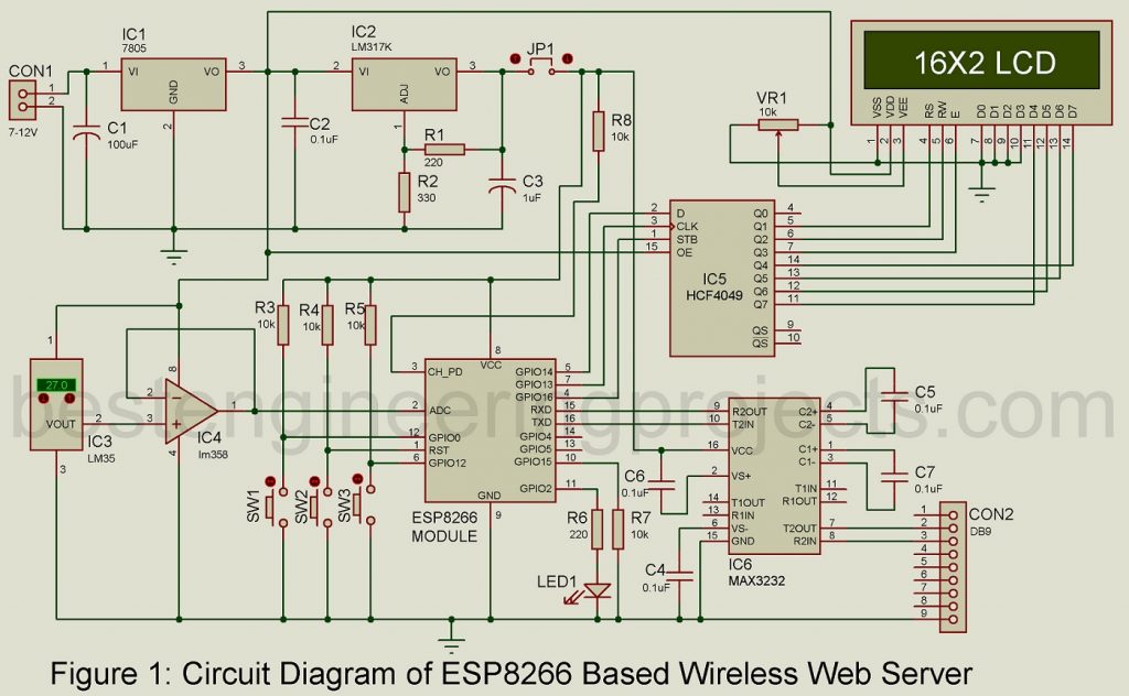 esp8266 based web server circuit