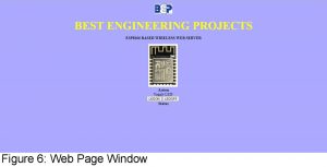 web page window of esp8266 based web server