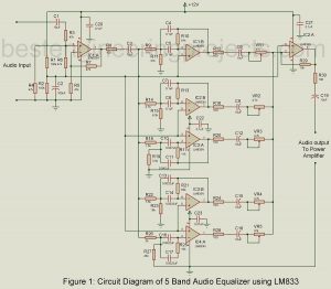 5 band audio equalizer circuit using lm833