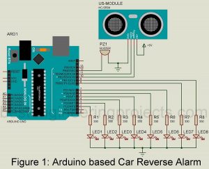 car reverse alarm using arduino