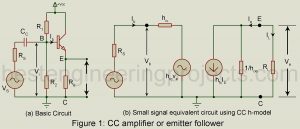 common collector amplifier small signal h model