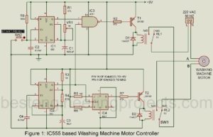 motor controller circuit for washing machine using 555