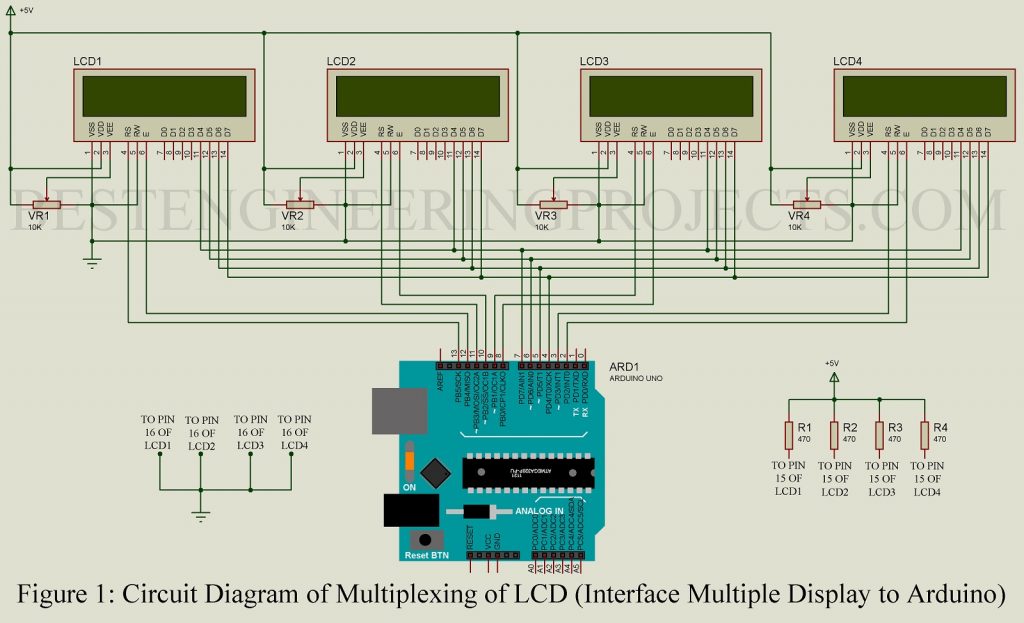 multiplexing multiple LCD using arduino uno