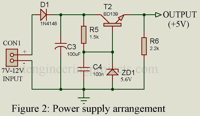 power supply arrangement for VU meter