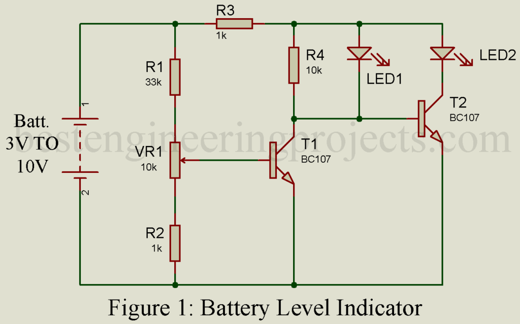 battery level indicator circuit