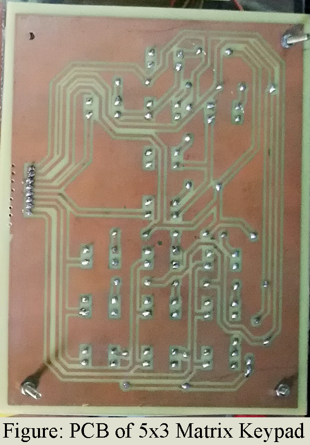 complete pcb for 5x3 matrix keypad