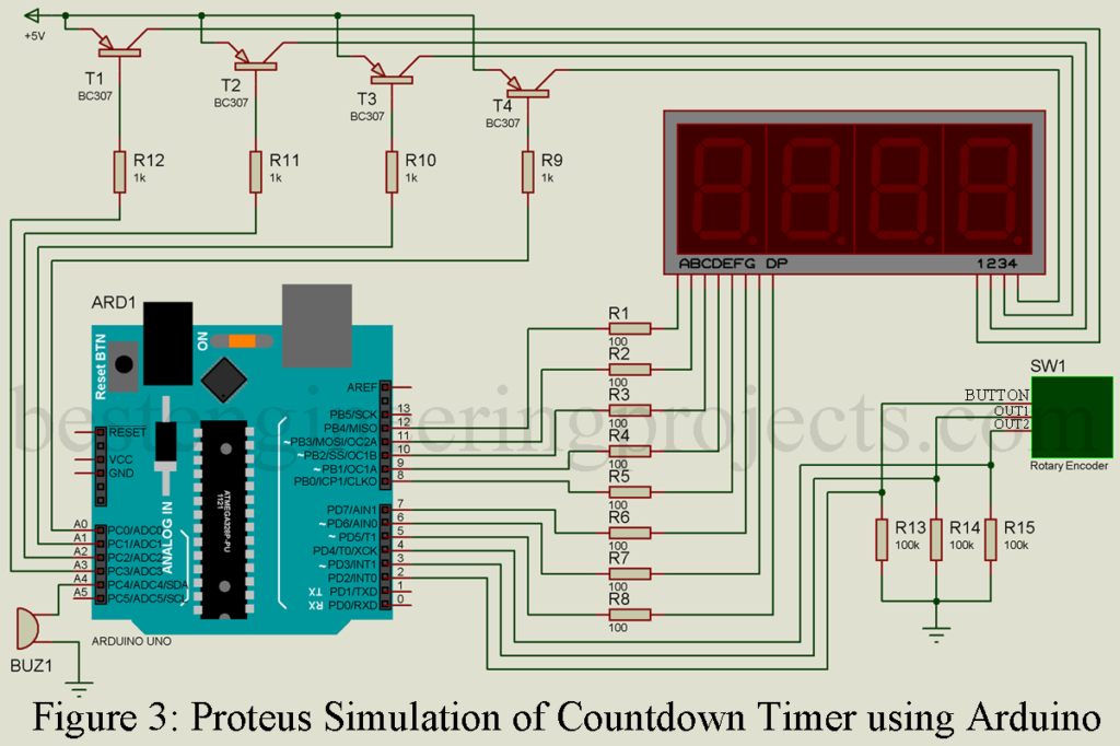 circuit diagram of countdown timer using arduino