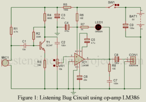 listening bug circuit using opamp LM386