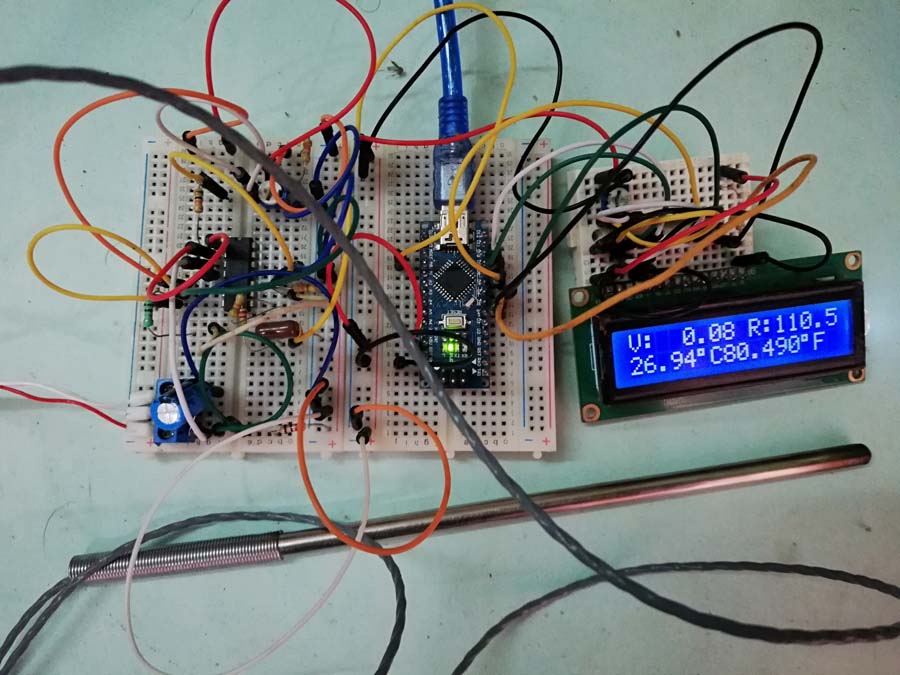Measuring Temperature using PT100 and Arduino - Engineering Projects
