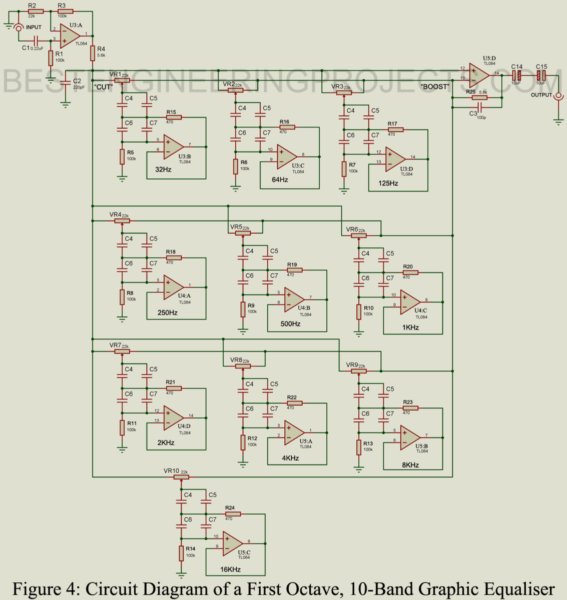 10 Band Graphic Equalizer Circuit - Engineering Projects