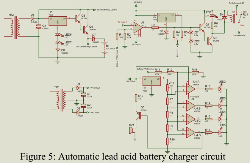 automatic lead acid battery charger circuit