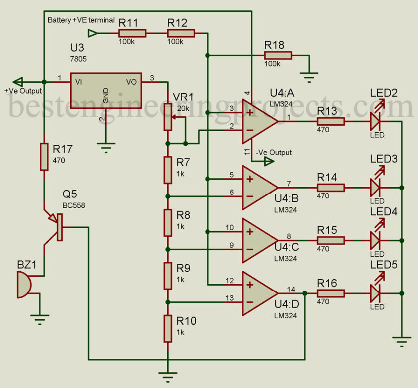 battery monitor and indication unit