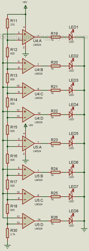 comparator circuit of Water Temperature Controller Circuit