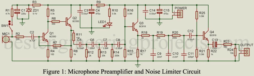 Microphone Preamplifier and Noise Limiter