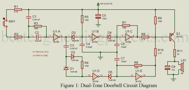 dual tone doorbell circuit diagram