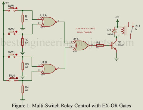 relay control with ex or gate