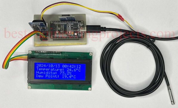 prototype of temperature humidity and dew point data logger with esp32