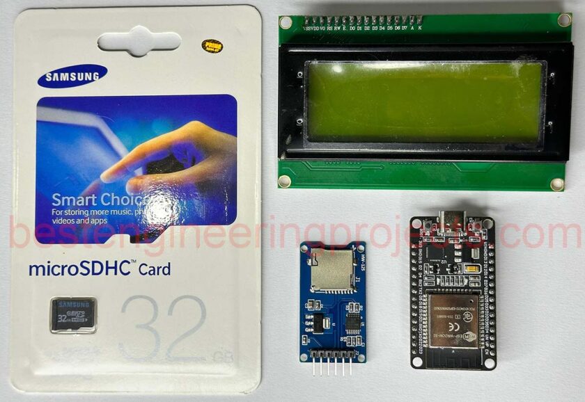 components of esp32 and SD card Interfacing