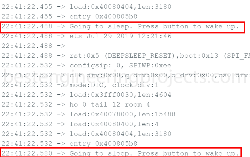 output of gpio wakeup