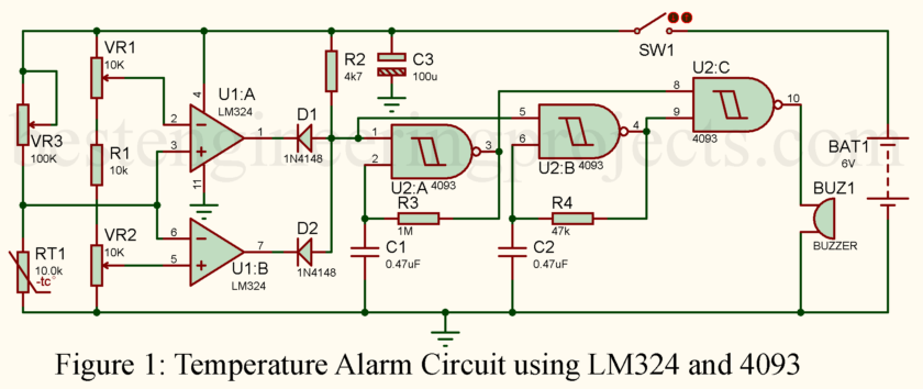 temperature alarm circuit